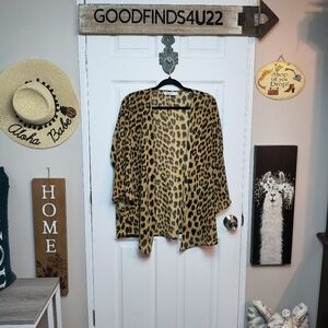 O2 collection s/m women's sheer leopard print cardigan